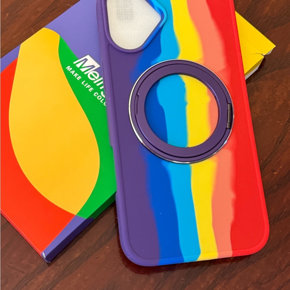 Rainbow Phone Case with Ring Holder